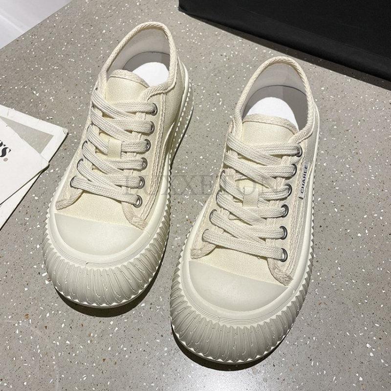 Элегантные женские туфли Весна Новые повседневные белые туфли на шнуровке из парусины Мелкие модные универсальные женские кроссовки Мягкие