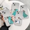 Милый прозрачный чехол с изображением маленького динозавра для Apple iPhone 11 14 13 12 Pro 7 8 Plus XR X XS Max 6 6S 14Pro, силиконовый чехол для телефона