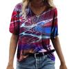 Летняя художественная роспись Tie Dye 3D принт женская красочная футболка с коротким рукавом футболки с V-образным вырезом уличная женская футболка
