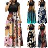 Summer Dresses For Women 2023 Fashion Casual Floral Print Round Neck Short-Sleeved Large Size Maxi Dresses