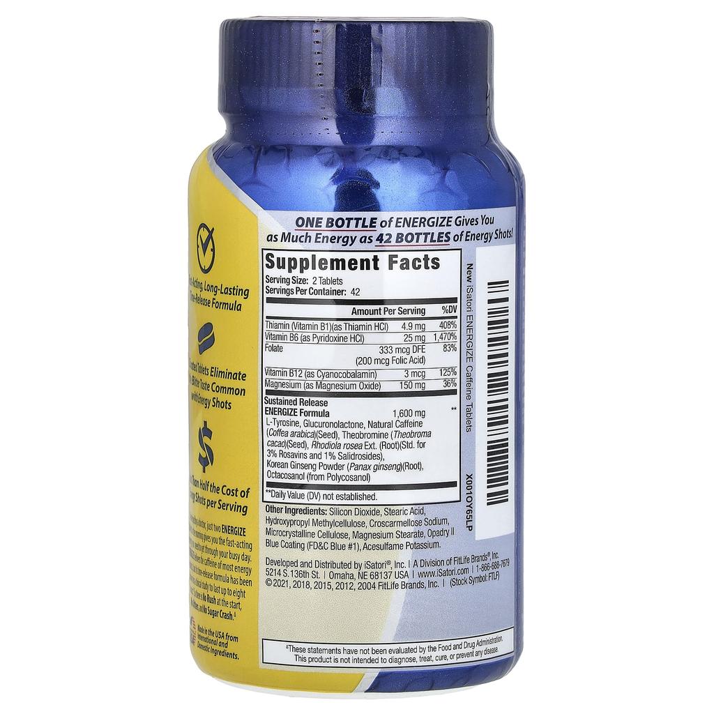 Isatori Energize, таблетки для энергии на весь день, 84 таблетки