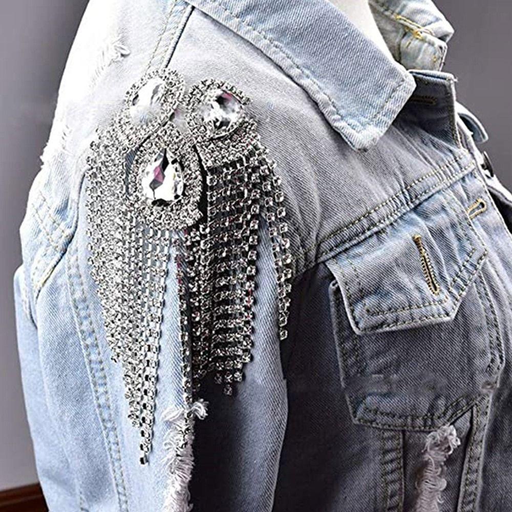 Стразы кисточка эполет булавка бусины плечевые украшения изящная плечевая брошь мужчины женщины