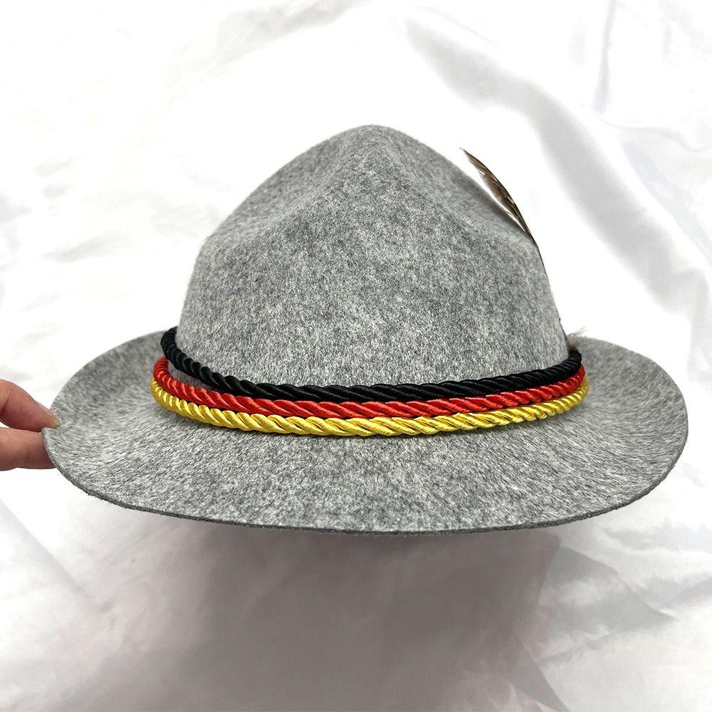 Dress Up Feather Decors Hat Bavarian Costume Cosplay Cap Oktoberfest Hat Halloween Props