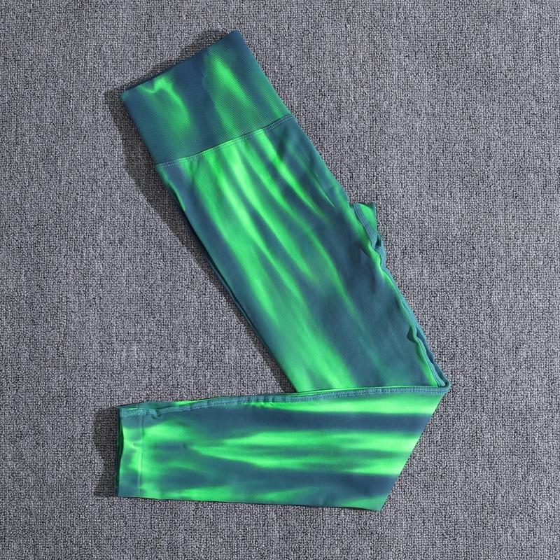 Бесшовные спортивные леггинсы с принтом тай-дай, женская одежда для тренировок в тренажерном зале, йоге, леггинсы с высокой талией и принтом