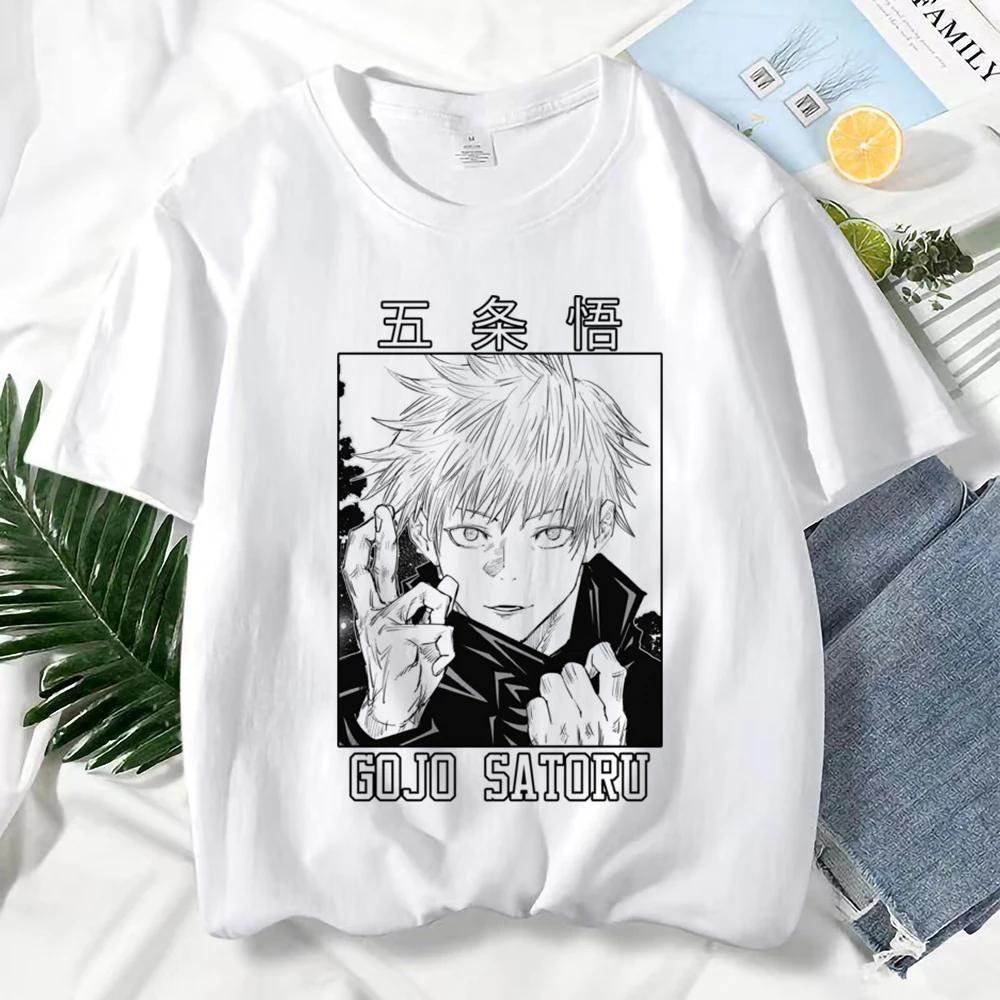 Футболка с японским аниме Jujutsu Kaisen для унисекс Gojo Satoru Print Graphic Unisex T Shirts Unisex Harajuku Fashion Casual Short Sleeve Tee