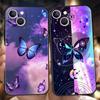 Роскошный чехол для телефона Butterfly Crystal для iPhone 11 12 13 14 15 Pro Max Mini X XR XS 7 8 Plus SE, мягкий силиконовый чехол, черный, Funda