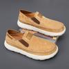 Fashion High Quality Men Walking Shoes Suede Leather Outdoor Shoes Light Colour Soft Bottom Loafers All-match Flats Slip On Driving Shoe