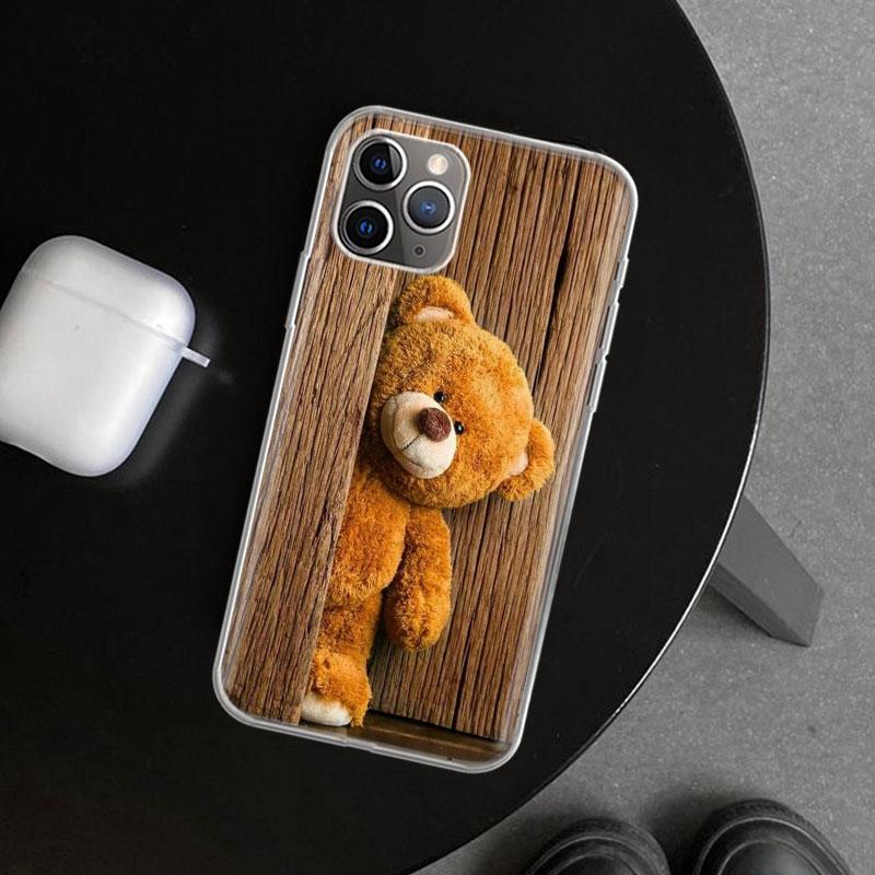 Шаловливый Милый Медведь Смешной Талисман Чехол для Телефона для iPhone 11 12 13 Mini 14 15 Plus 16 Pro Max 17 Air 7 8 + SE Арт Индивидуальный Fu