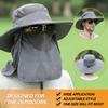 Fishing Hat Breathable Wide Brim Sun Protective Portable Outdoor Sun Hat with Detachable Neck Flap for Beach Outdoor