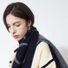 ONSZ Fine Wool Cashmere Check Logo Double-Sided Muffler