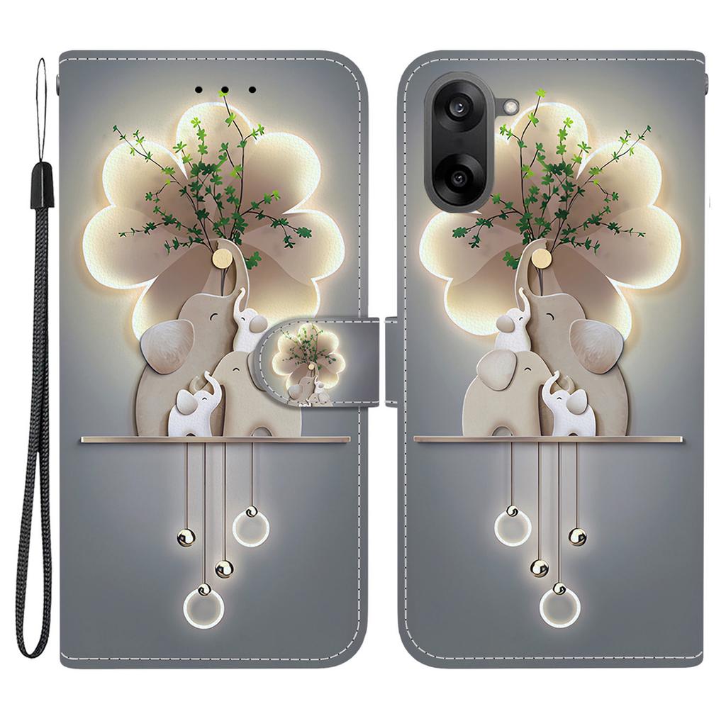 Для OnePlus Nord CE5 5G Чехол с принтом Кожаный откидной кошелек Чехол для телефона со шнурком