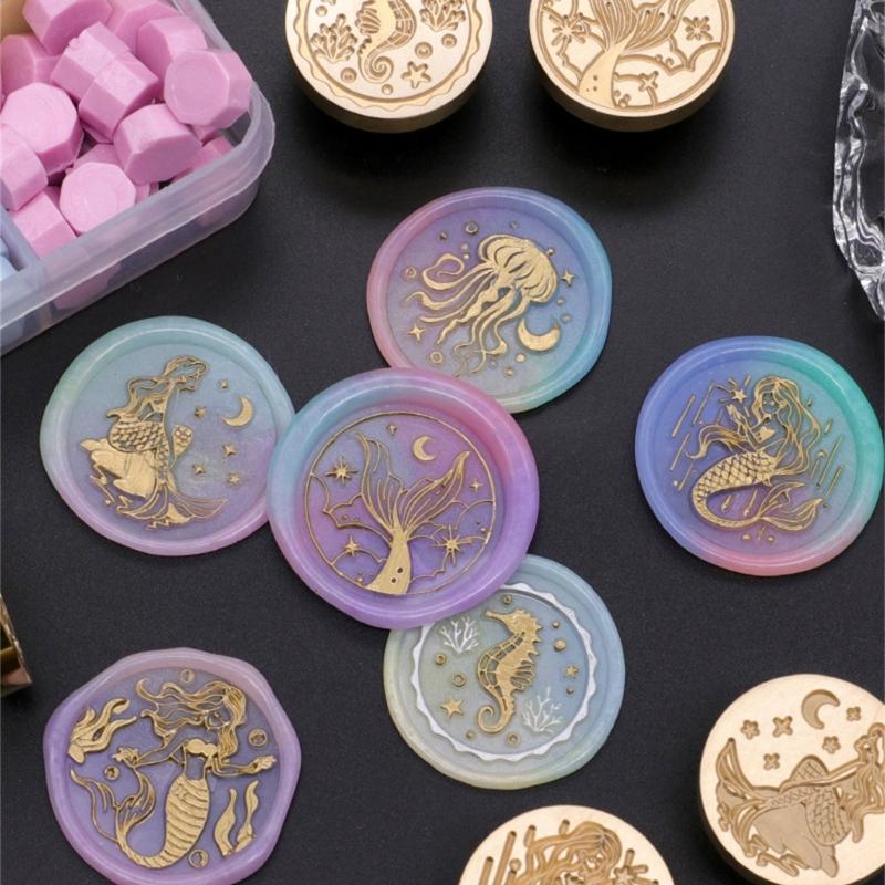 Голова восковой печати «Морское существо», Голова восковой печати из серии «Океан» для приглашений, писем, конвертов