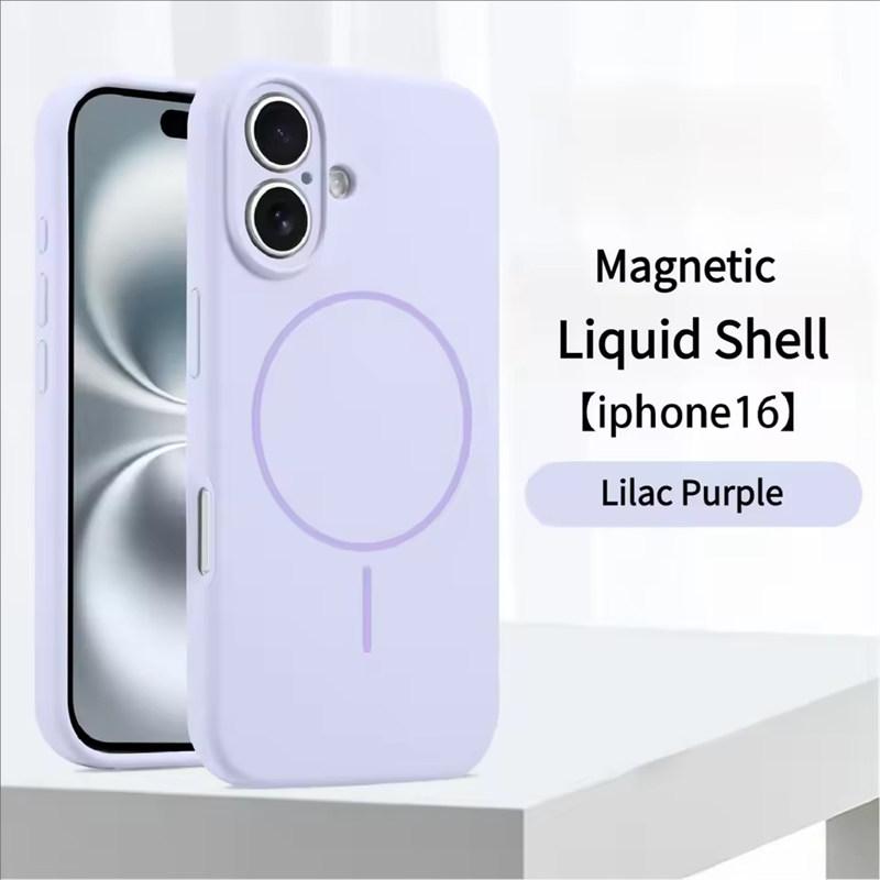 Высококачественный жидкий силикон для чехла MagSafe для iPhone 17 16 15 14 13 12 Pro Max Plus Магнитное беспроводное зарядное устройство Fundas Защитная крышка