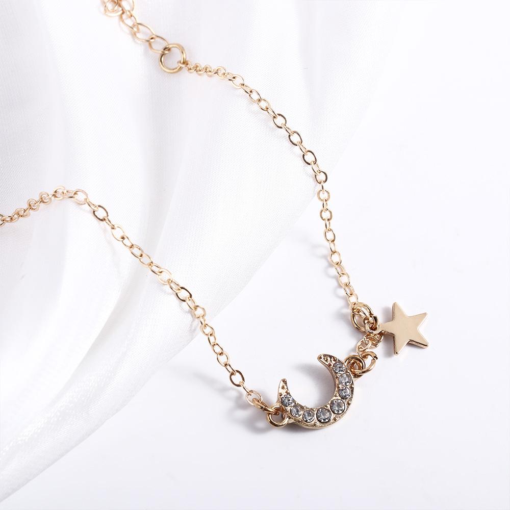 Стразы модные ювелирные изделия звезда S925 женский браслет для девочек луна кулон браслеты