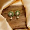 Women's Gold Plated Meenakari Kundan Floral Pearl Earrings