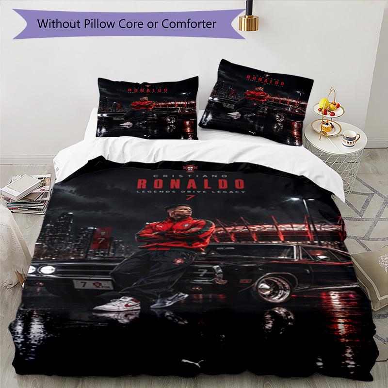 Ronaldo's Prince Neymar's Journey Glory Bedding Set, Breathable Duvet Cover with Pillowcases, Soft Bed Linen for Bedroom Home Decoration, Perfect Fest