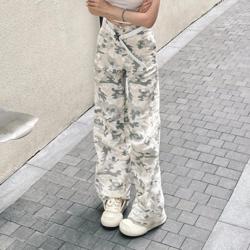 Винтажные мешковатые брюки Y2k, женские камуфляжные уличные брюки большого размера в стиле хип-хоп, свободные брюки, корейская мода, повседневная Америка, ретро
