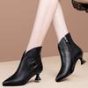 Осенние и зимние короткие сапоги женские остроносые ботильоны на среднем каблуке одинарные сапоги на небольшом толстом каблуке модные высококачественные женские сапоги