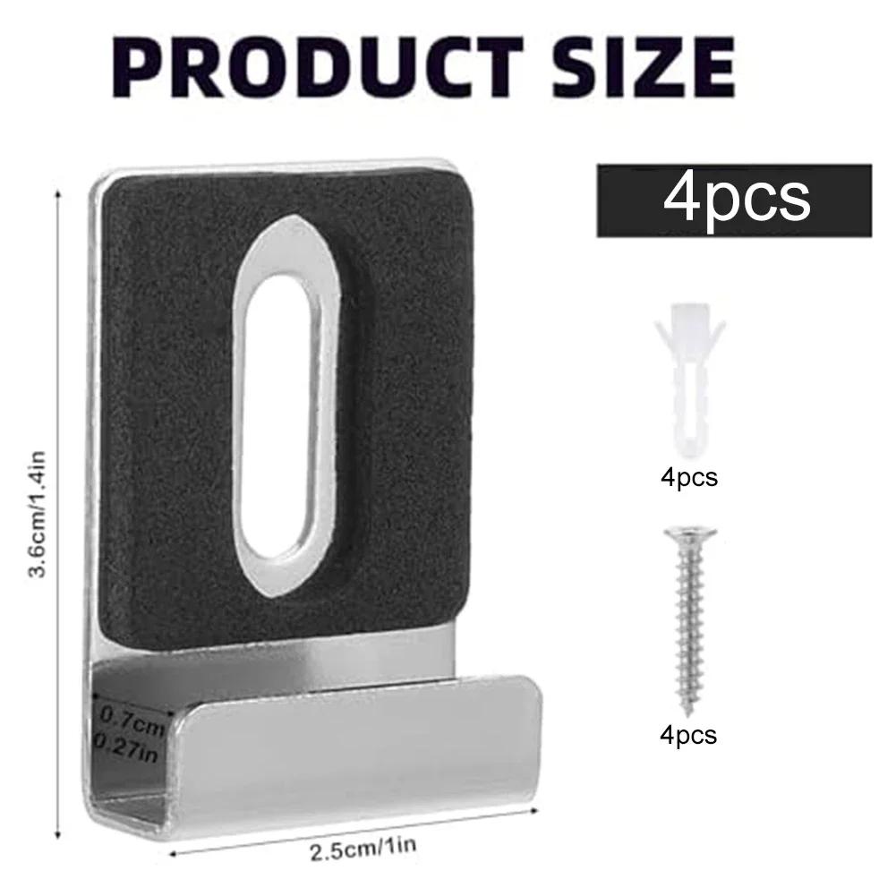 4pcs Bathroom Mirror Fixing Clips Wall Mounting Glass Hanging Clamps With Screws Frameless Mirror Glass Hanger Clamp Hardware
