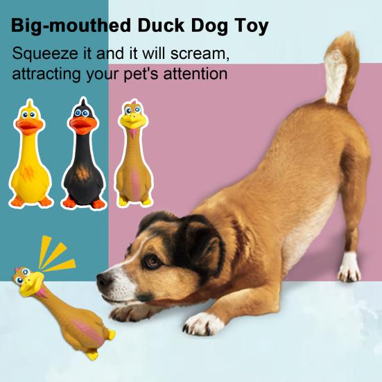 Latex Chicken Squeaky Dog Toy Funny Cartoon Duck Safe Non-Toxic Teething Toy Bite-Resistant Pet Interactive Toy Screaming Sound Pet Toys for Dogs