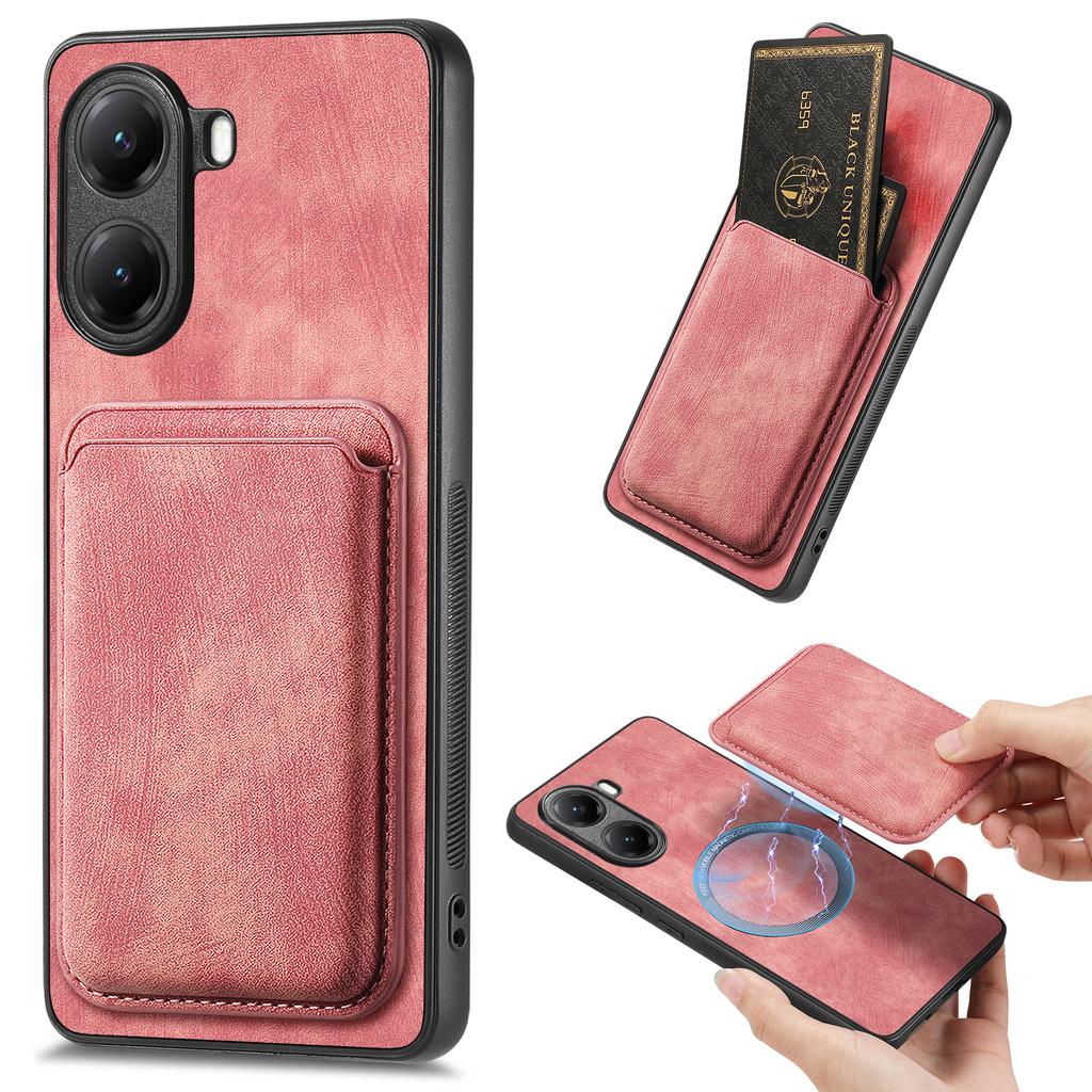 For Xiaomi Redmi Turbo 4 5G Magnetic Case Leather Back Cover with Detachable Card Holder