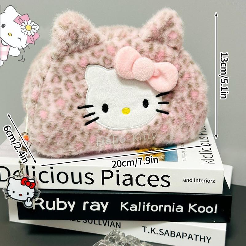 Пенал Hello Kitty Большой вместимости Плюшевый пенал-подставка Hello Kitty Сумка для хранения Hello Kitty Сумка для макияжа Косметичка Органайзер для стола