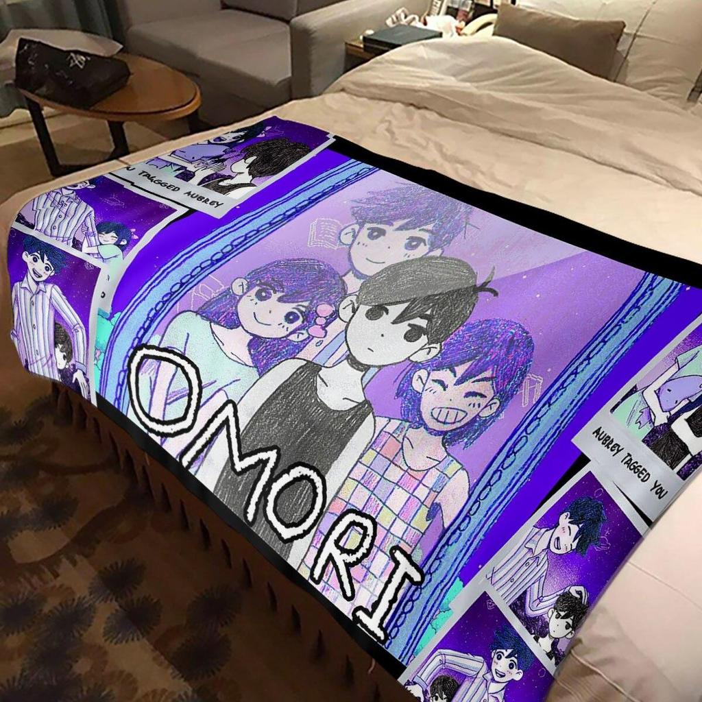 Одеяло для игры Omori, забавное фланелевое одеяло с котом Омори, мультяшными друзьями, для спальни, гостиной, покрывало для дивана, покрывало Omori