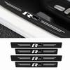 4Pcs Leather Carbon Fiber Car Door Sill Protector Strip Stickers for Volkswagen VW GTI R Line R32 Touareg MK7 Passat Polo Jetta LE8