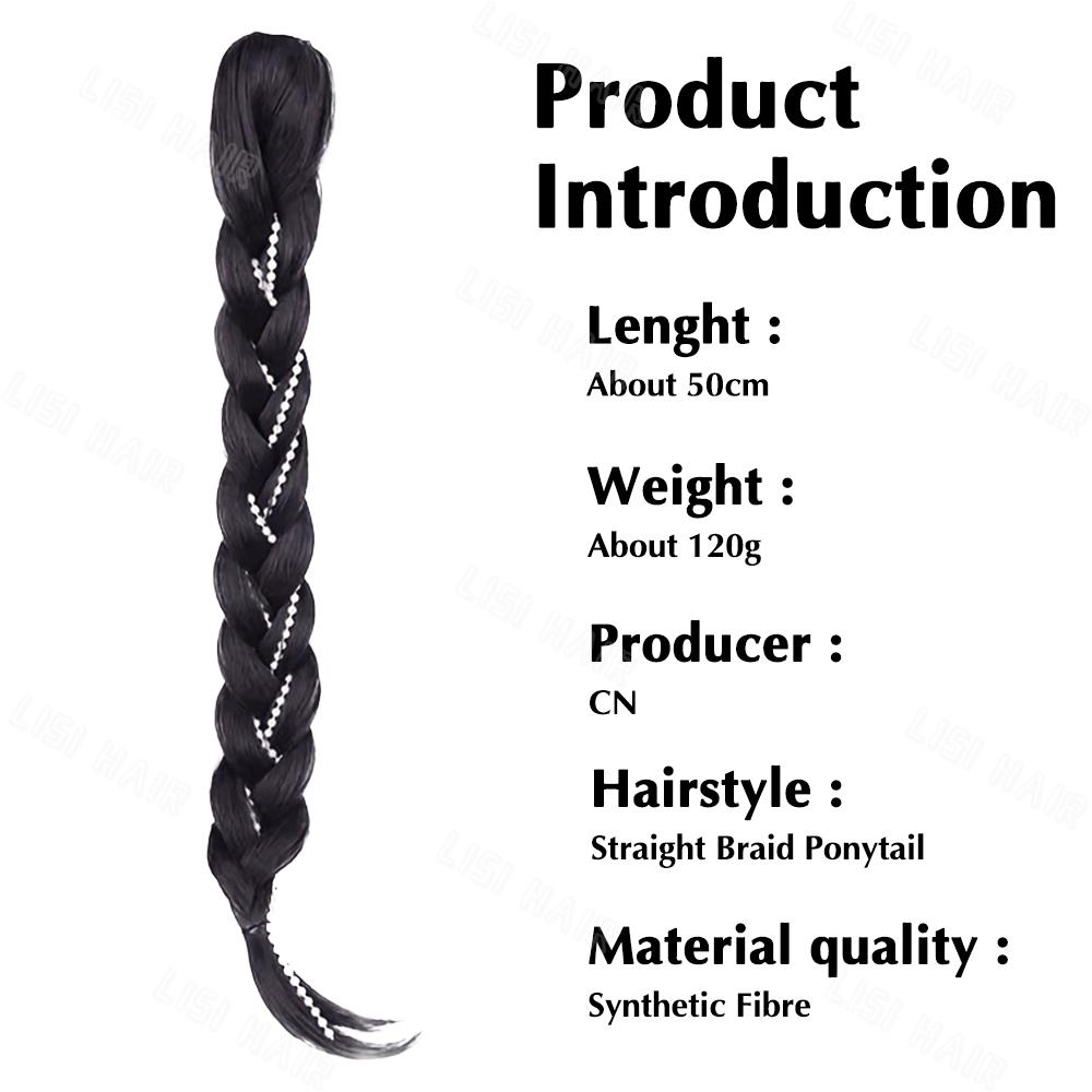 MERISIHAIR Синтетический длинный прямой гибкий плетеный хвостик натуральный черный для женщин повседневный косплей