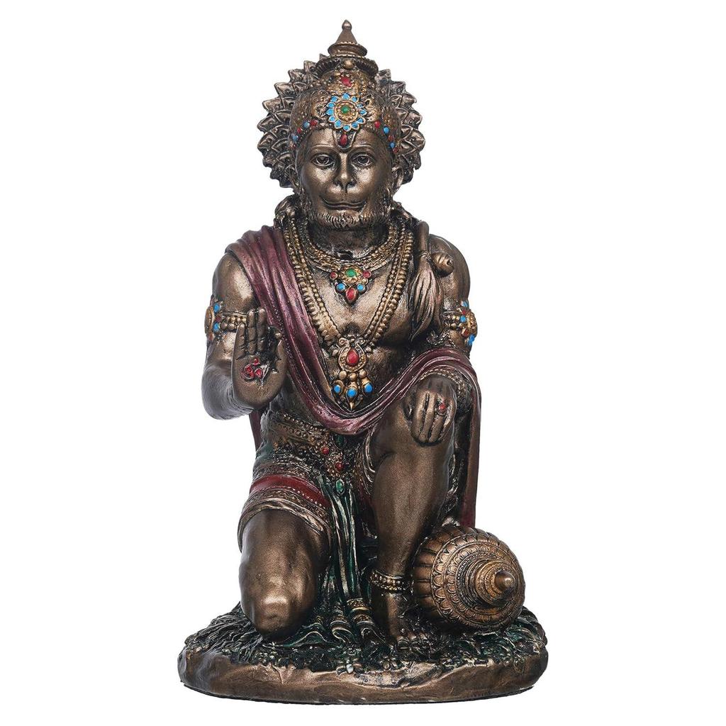 Golden Resin Hanuman Ji Murti for Blessing Lord Hanuman Idol for Car Dashboard Home Office Hanuman Statue Gift for Diwali Hanuman Jayanti Ram Navami