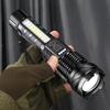 White  Telescopic Zoom Strong Light Flashlight For Home And Outdoor Long-range Red And Blue Side Lights LED Flashlight