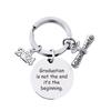 2024 Graduation Keychain Rings Key Holder Engraved Inspirational Language Doctoral Cap