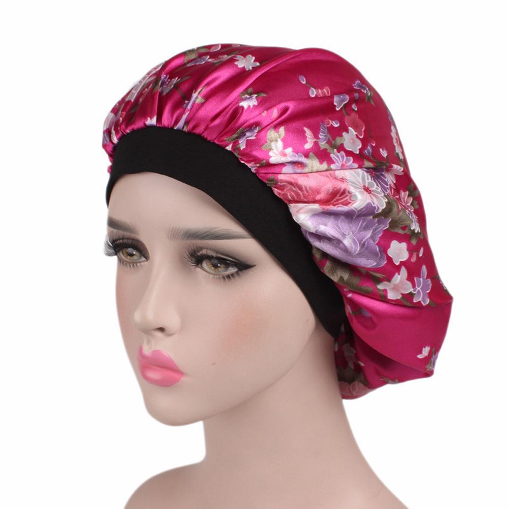 1 Pc Soft Night Sleep Hat Women Elastic Wide Band Fashion Hair Loss Cover Head Wrap Satin Bonnet Beauty Chemo Caps Care