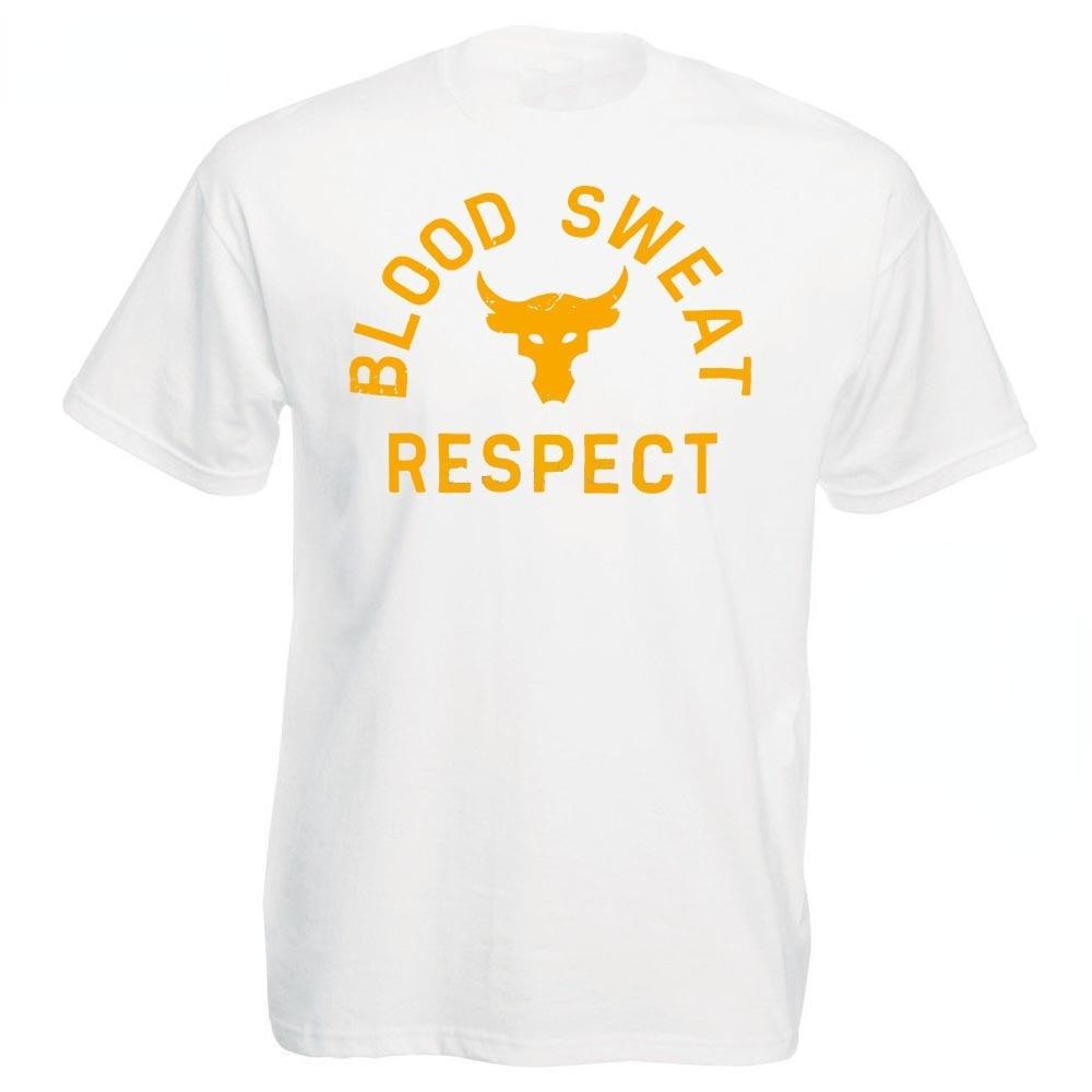 Мужская футболка Project Rock Blood Sweat Respect с рисунком, мужская мода, повседневные топы, мужские летние футболки XS-4XL, мужские рубашки