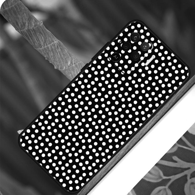 Черно-белый чехол в горошек для OPPO A58 A78 A98 A54 A74 A94 A16 A76 A96 A5 A9 A52 A72 A79 A53S A15 A17 A57 A77