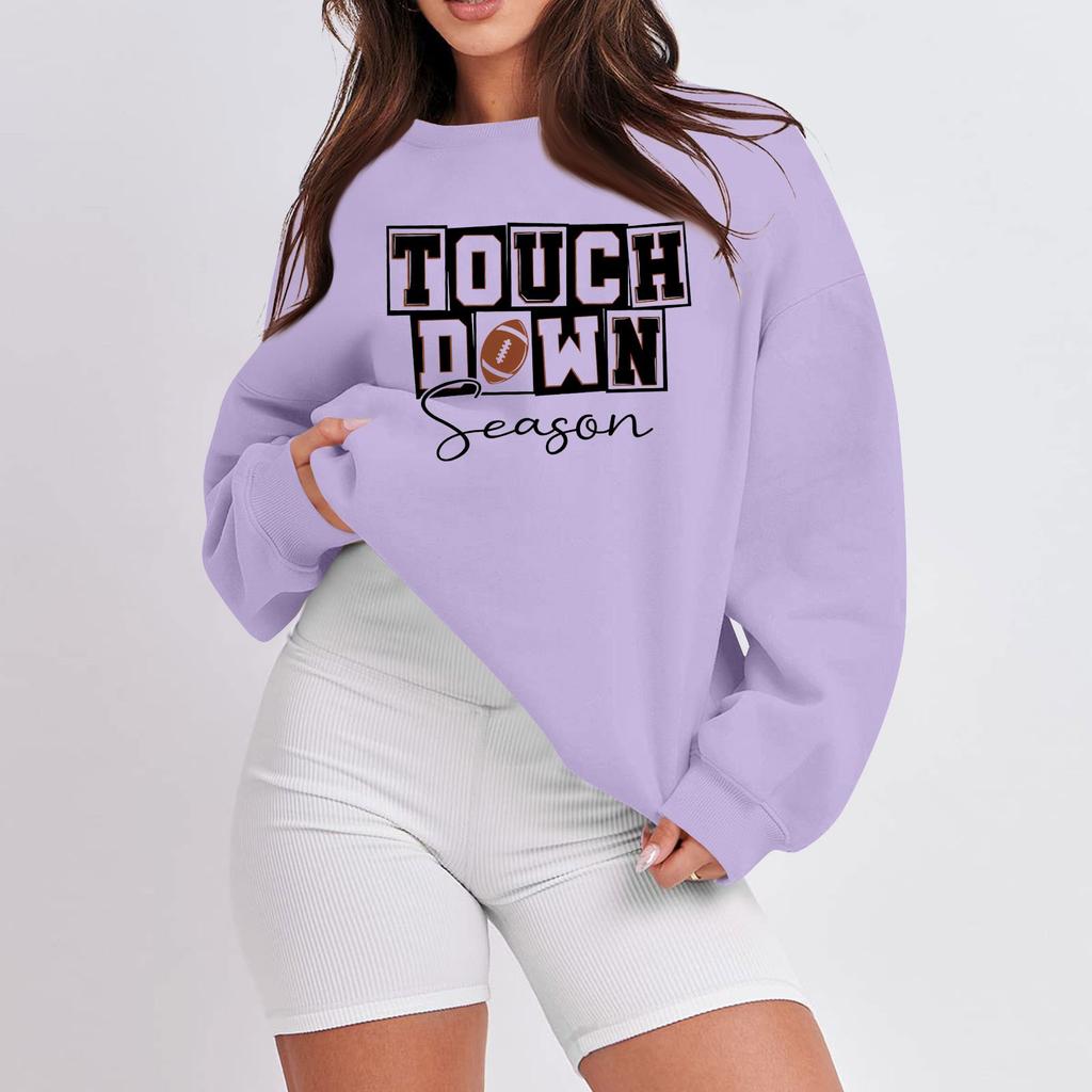 Женская повседневная мода с длинным рукавом и принтом, с круглым вырезом, свободная толстовка