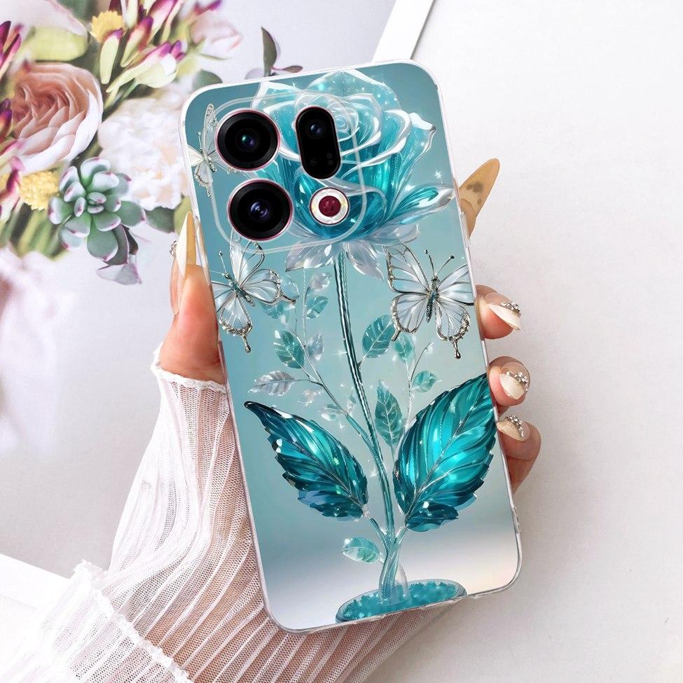 Clear For Oppo Find X9 Case Cover Cute Cat Fashion Butterfly Luxury Painted Soft Casing For Oppo CPH2797 PLJ110
