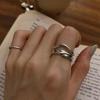 925 Silver-Plated Irregular Plain Ring for Women - Korean Simple & Trendy Design, Non-Fading