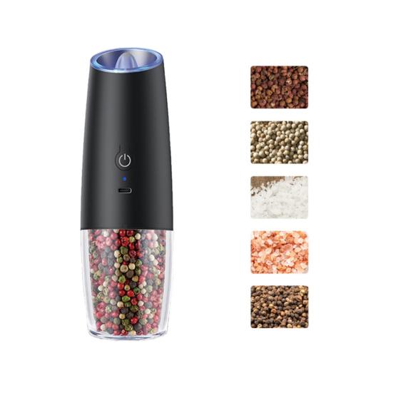 Электрическая мельница для соли и перца, емкость 6 унций, регулируемая степень помола, перечница со светодиодной подсветкой, мельница для специй, управляемая одной рукой