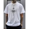 Men's Vintage Compass Print Short Sleeve Crew Neck Casual Sports Thin  Summer Spring T-shirt