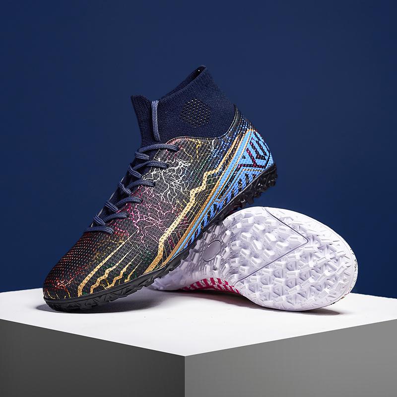 Мода Молодежь Взрослые Новое Качество Амортизация Противоскользящие и Износостойкие Высокие Шипы Короткие Шипы Уличные Футбольные Бутсы и Спортивная Обувь