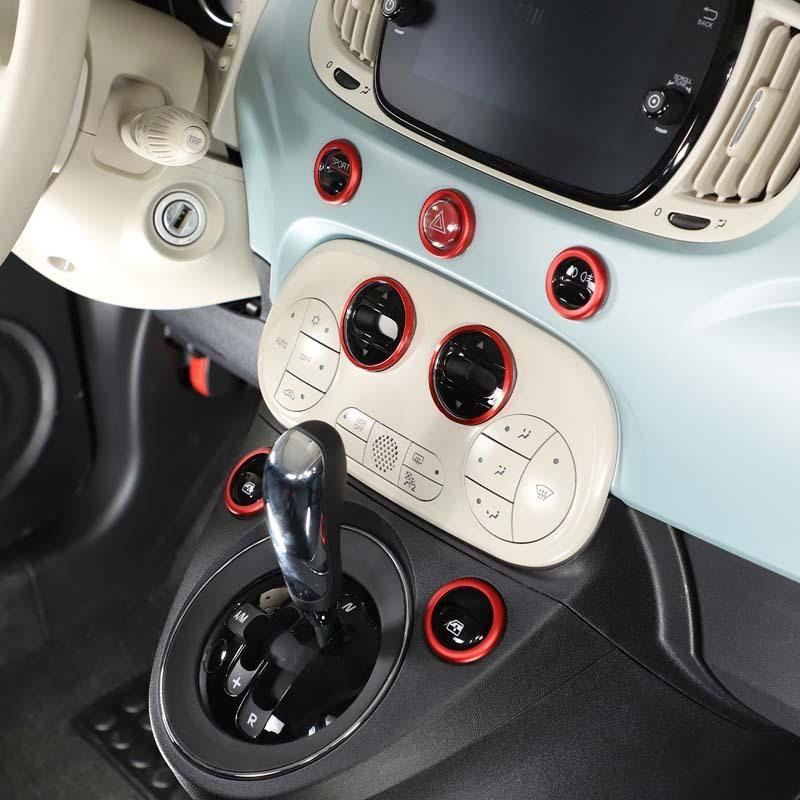 For Fiat 500 2016-2026 Dashboard air conditioning control knob Decoration Ring Cover Car Interior Accessories