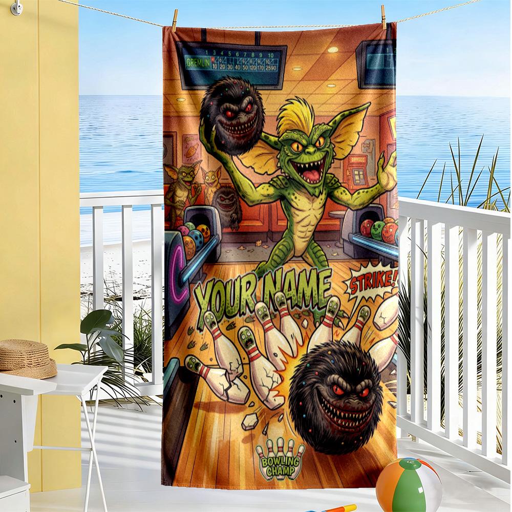 Gremlins Customize Text Beach Towel Quick-Dry Soft Microfiber For Beach Bathroom Outdoor Swimming Pool Camping Picnic Yoga Diving Vacation Accessories
