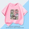 Monster Short-sleeved Children's T-shirt for Girls, Fashionable Summer Clothes for Babies, Half-sleeved Top for Big Kids