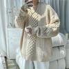 Осенне-зимний однотонный свитер Lazy High-end Fried Street Men's Twist Thick Knit Jacket Men