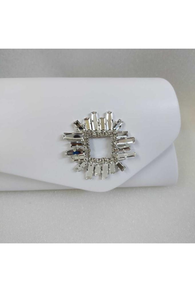 Women's Stylish and Useful Evening Dress Bag Nud Skin Leather Stone Evening Dress Bag