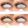 22MM Blind White Sclera Contact Lenses Crazy Yellowish Halloween Contact Lenses All White Mesh Cosplay Eye Contacts Full Eye
