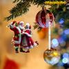 2D плоский узор Санты праздничное украшение подвеска на зеркало заднего вида автомобиля брелок подвеска на рюкзак подарок на день рождения подвеска на рождественскую елку