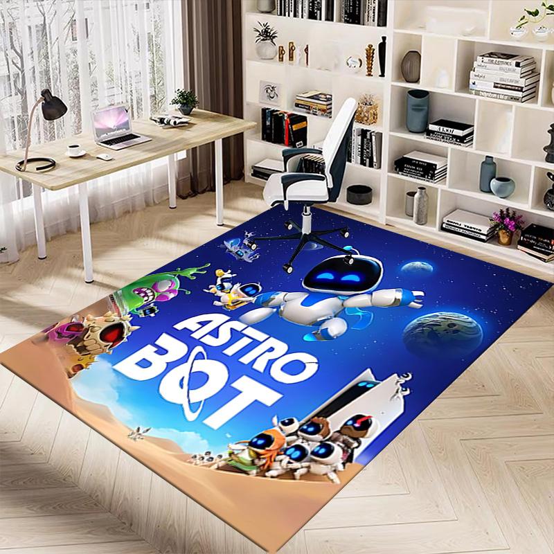 1pc Astro Bot Adventure Carpet for Playroom Bedroom Living Room Sofa Home Decor,kids Game Area Rug Non-slip Floor Mat Y72313
