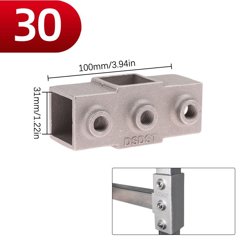 1 шт. Соединительный элемент для квадратной трубы Алюминиевый сплав Колено Тройник Фиксированный соединитель для квадратной трубы Стойка для хранения